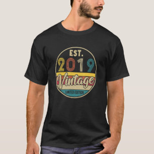 Est 2019 Vintage 2019 Limited Edition 2nd Birthday T-Shirt