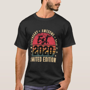 Est 2020 Limited Edition 4 Year Old Vintage 4th Bi T-Shirt