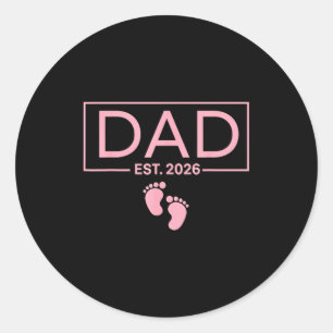 Est 2026 To Be First Time New Daddy Classic Round Sticker