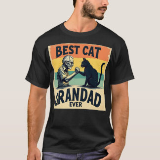 est Cat Grandad Ever Father's Day Gift Funny Cat L T-Shirt