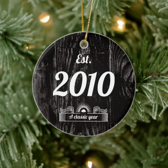 Est. in 2010 A Classic Year Personalised Ceramic Ornament (Tree)
