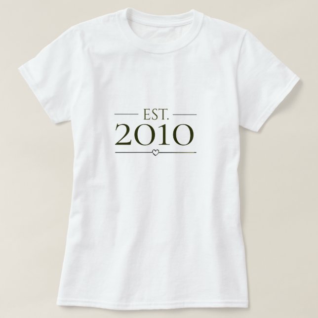 Est Personalised Year Minimal Established Design T-Shirt (Design Front)