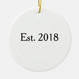 Est. Year Classic Personalised Couple Design Ceramic Ornament