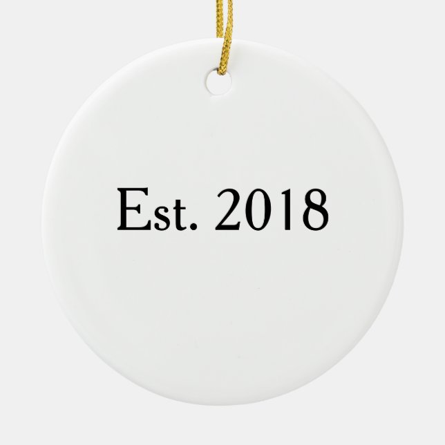 Est. Year Classic Personalised Couple Design Ceramic Ornament (Front)
