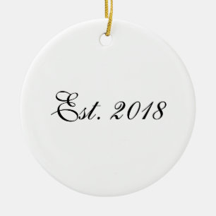 Est. Year Personalised Couple Design Ceramic Ornament