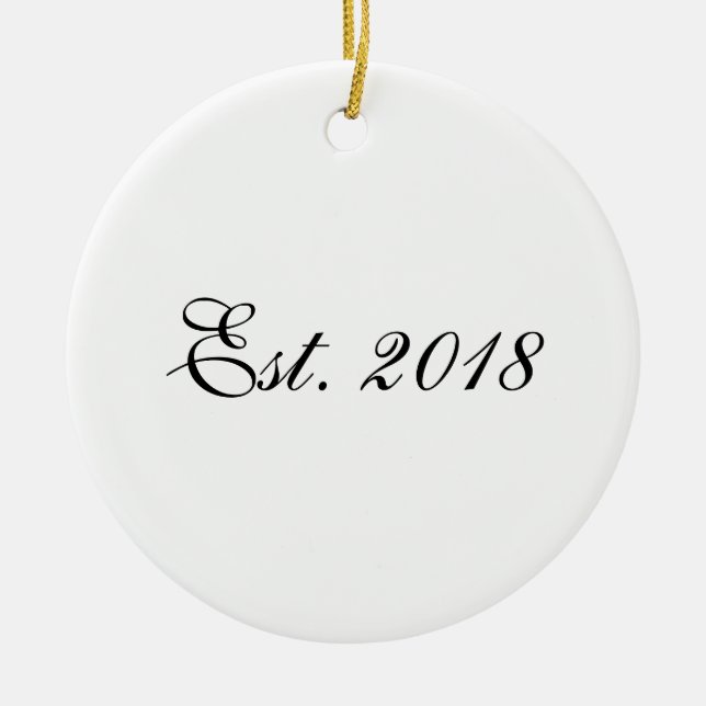 Est. Year Personalised Couple Design Ceramic Ornament (Front)