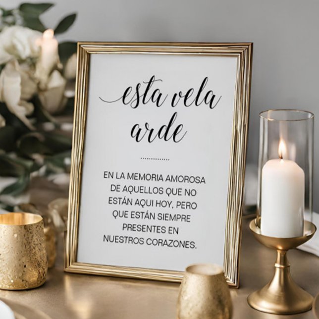 Esta Vela Arde Wedding Memorial Sign in Spanish (Creator Uploaded)