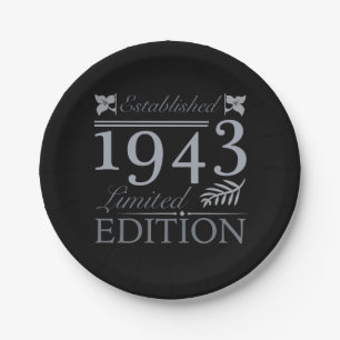 Established 1943 80th Birthday Paper Plate