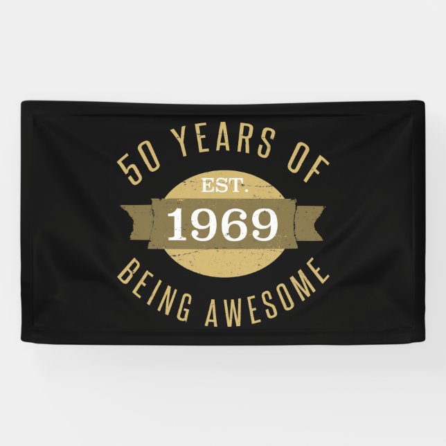 Established 1969 50th Birthday Banner (Horizontal)