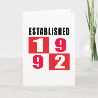 Established 1992 Birthday Designs Card