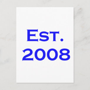 established 2008 postcard