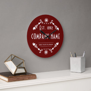 Established Business Name, Decorative Large Clock