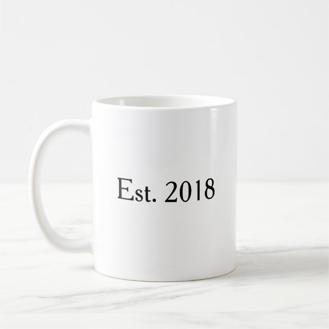 Established Year Personalised Couple Keepsake Coffee Mug (Left)
