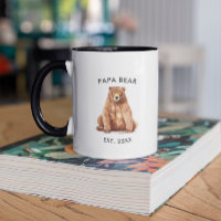 Established Year | Watercolor Papa Bear Mug
