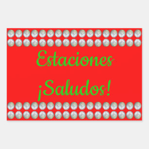 Estaciones ¡Saludos! Papel Tres Pack Wrapping Paper Sheet