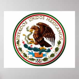 Estados Unidos Mexicanos (Eagle from Mexican Flag) Poster