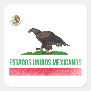 Estados Unidos Mexicanos - Mexico and California Square Sticker