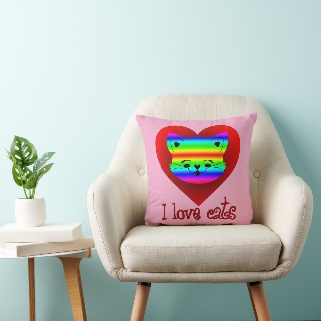 Estampa Animal - I Love Cats - Almofada Cushion (Chair)