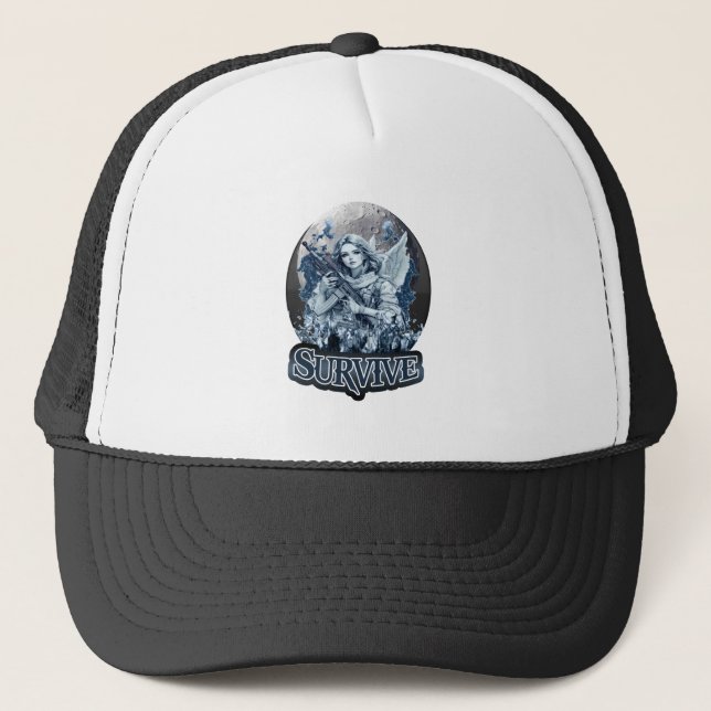 Estampa Anjo – Cyberpunk Guardian Angel - Bone Trucker Hat (Front)
