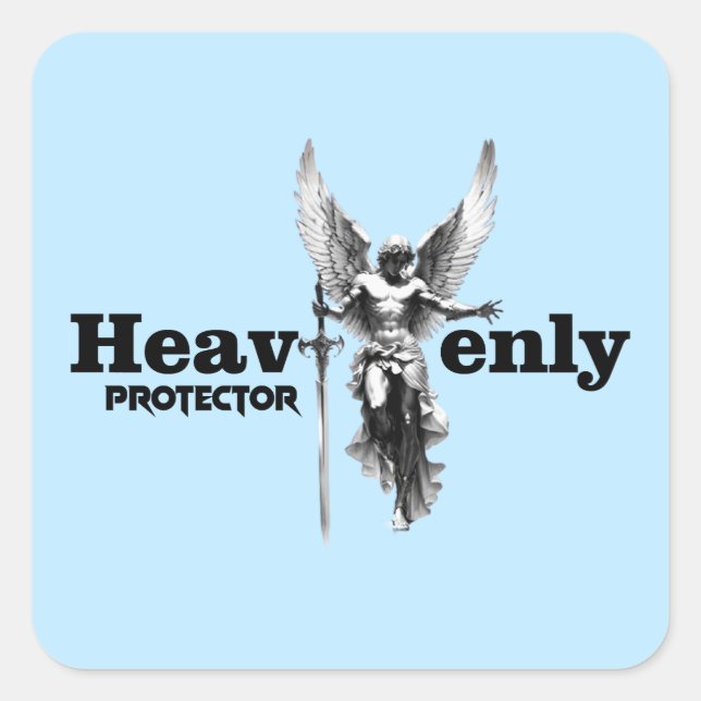Estampa Anjo - Heavenly Protector - Adesivo Square Sticker (Front)
