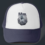 Estampa Anjo - Warrior Angels - Bone Trucker Hat<br><div class="desc">Warrior Angels custom art that combines strength and spirituality in a unique look. The print features a powerful angelic figure with wings and tactical gear, armed and ready for battle, in cool tones and a smoky background that enhances the dark and mystical atmosphere. Ideal for those looking for a bold...</div>