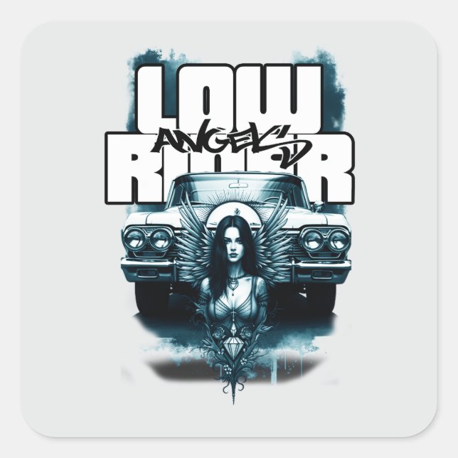Estampa Carro - Low Rider Angels - Adesivo Square Sticker (Front)