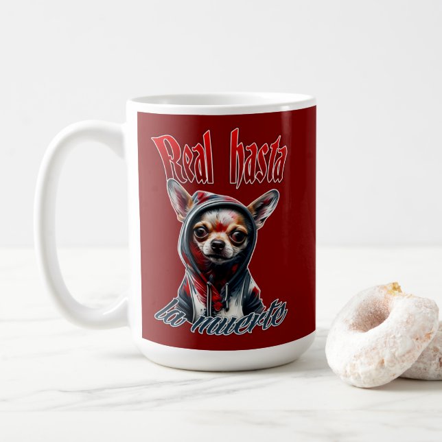 Estampa Hip Hop - Real Hasta La Muerte - Caneca Coffee Mug (With Donut)