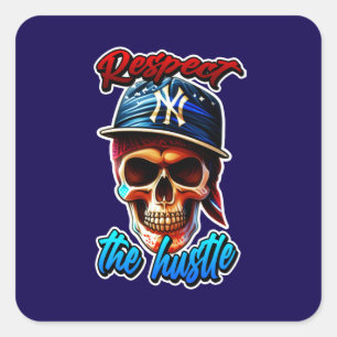 Estampa Hip Hop - Respect the Hustle - Adesivo Square Sticker
