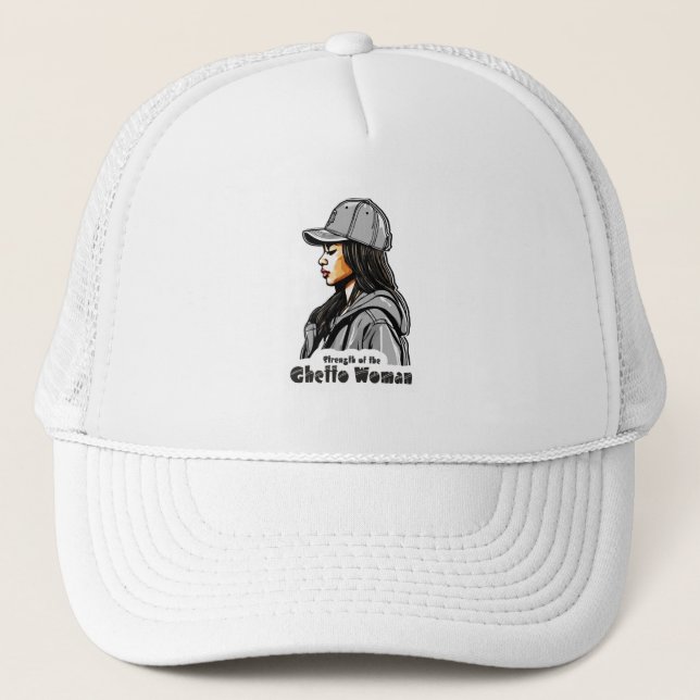 Estampa Hip Hop - Strength of Woman - Bone Trucker Hat (Front)