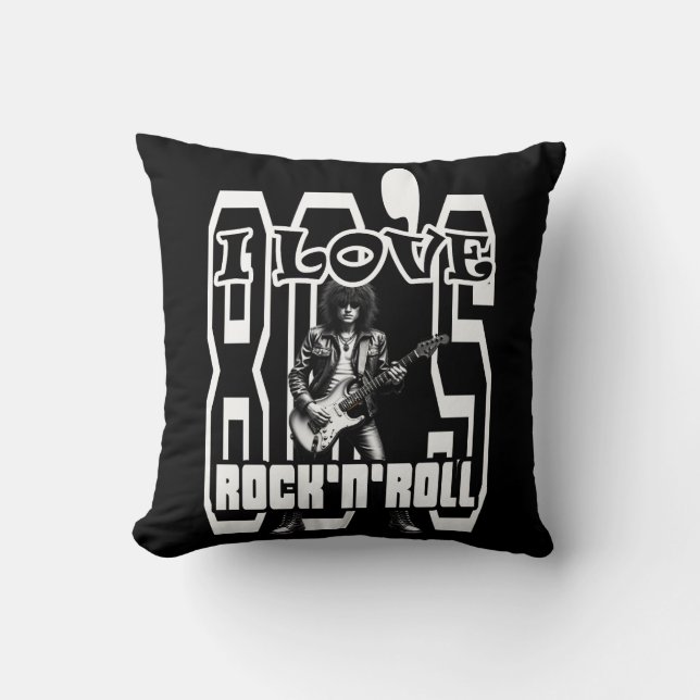 Estampa Rock - I Love 80s Rock’n’Roll – Almofada Cushion (Front)
