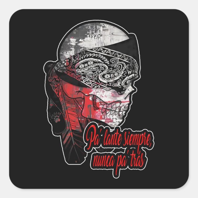 Estampas Hip Hop - Nunca Pa’trás - Adesivo Square Sticker (Front)