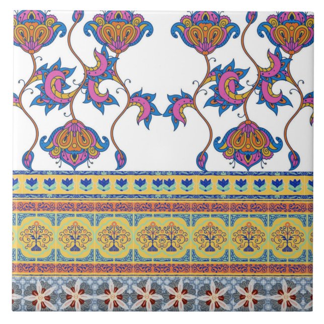 Estampas Indianas Ceramic Tile (Front)