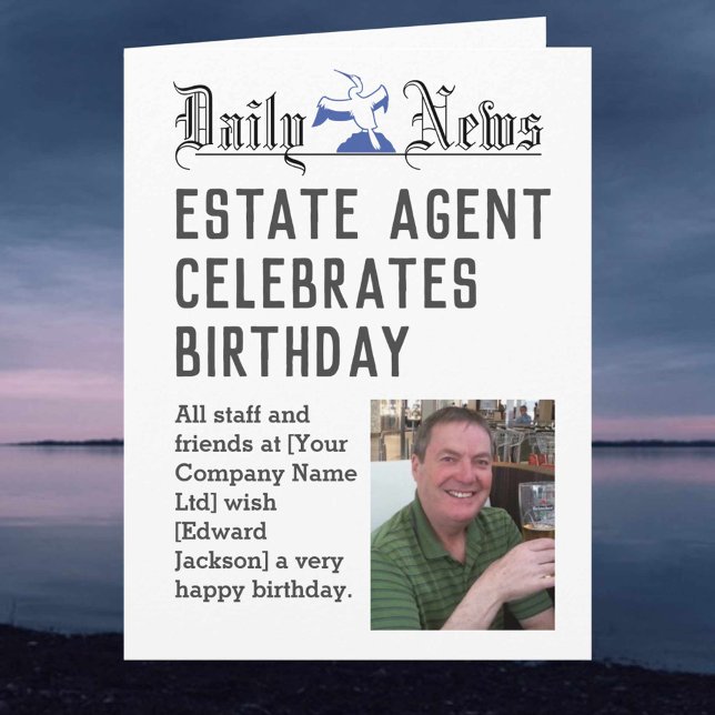 Estate Agent Birthday Card to Personalise (Creator Uploaded)