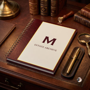 Estate Archive Classic Monogram Burgundy Notebook