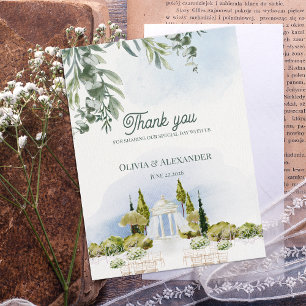 Estate Garden Pavilion Wedding Thank You Postcard