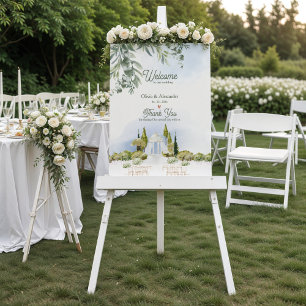 Estate Garden Pavilion Wedding Welcome Sign