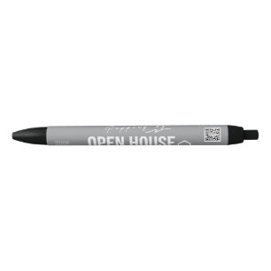 Estate Open House Modern Chic Grey Black Ink Pen