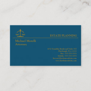 Estate Planning - Blue Gold Business Card
