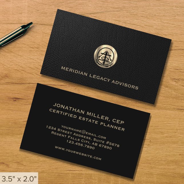 Estate Planning Business Cards Black and Gold (Creator Uploaded)