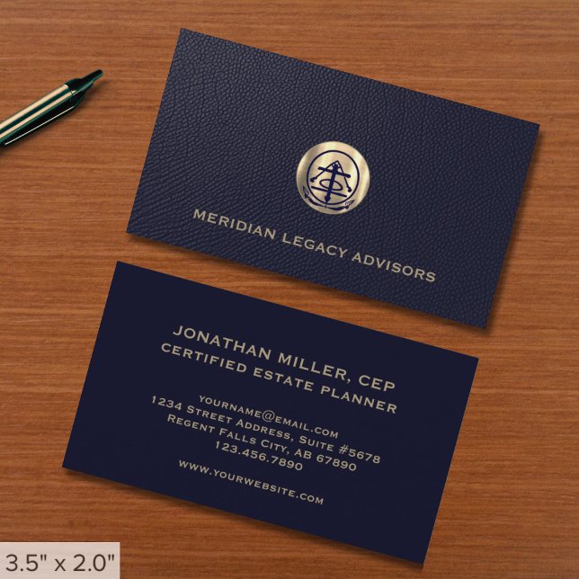 Estate Planning Business Cards Navy and Gold (Creator Uploaded)