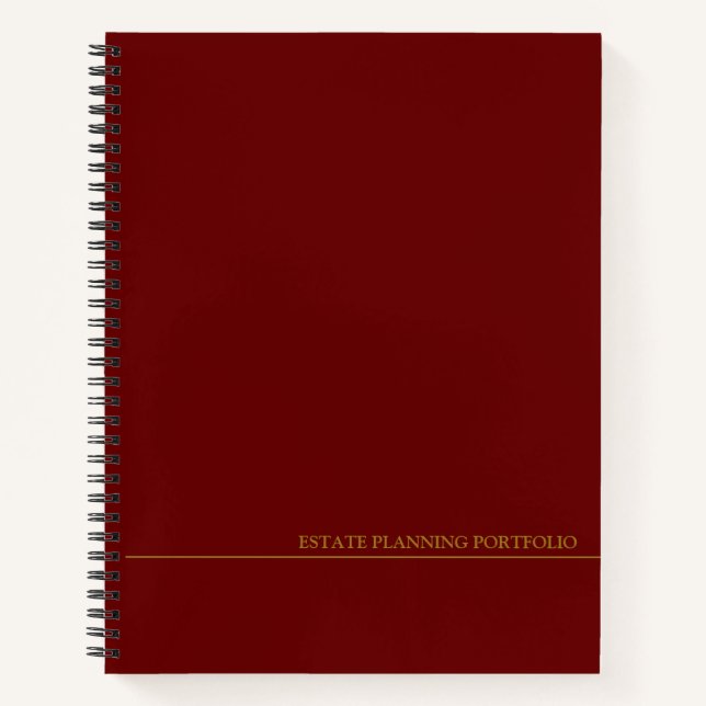 Estate Planning Portfolio - Black | Blue Notebook (Front)