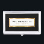 Estate Planning Portfolio Black Gold Business Card Holder<br><div class="desc">Keep your business cards organised and protected with this luxury business card case. Featuring a sleek brushed metallic design with name, title and company or custom text of your choice, this business card case exudes professionalism and sophistication. The durable metal construction ensures that your cards will be safe and secure,...</div>