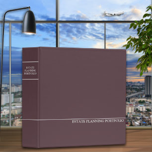 Estate Planning Portfolio - Burgundy White 3 Ring Binder