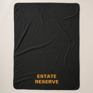 Estate Reserve Premium Typography Black Sherpa Blanket