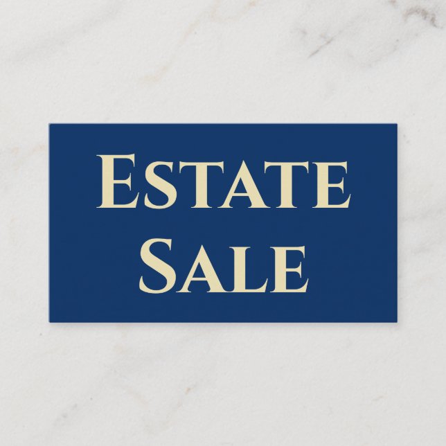 Estate Sale Support Business Card (Front)