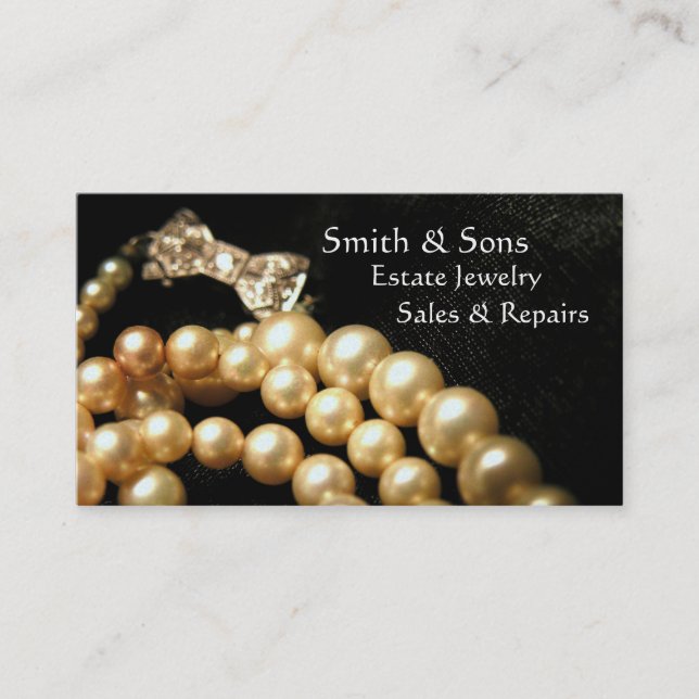 Estate Vintage Jewellery Business Card (Front)