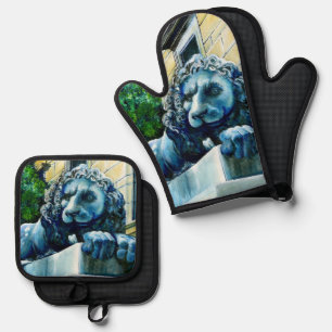 Esteemed Feline Oven Mitt & Pot Holder Set