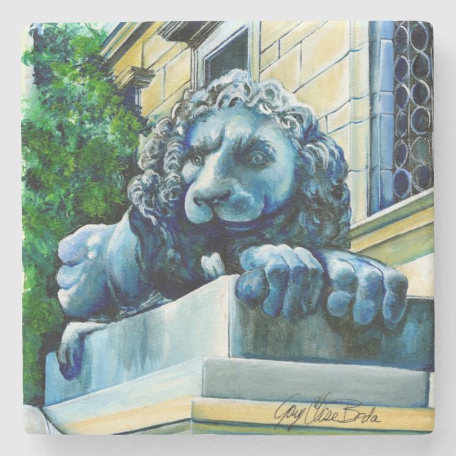 Esteemed Feline, Washington DC, USA Stone Coaster (Front)