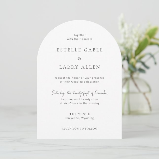 Estelle Elegant Wedding Invitation (Standing Front)