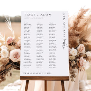 Estelle Minimal 3 Long Tables Seating Poster